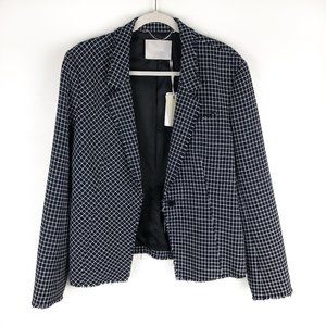Jason Wu Collection Windowpane Frayed Hem Blazer